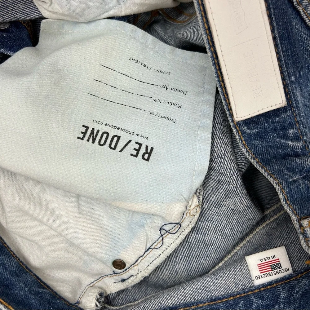 Re/Done x Levi’s Blue Straight Leg Jeans - Picture 5 of 10